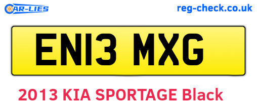 EN13MXG are the vehicle registration plates.