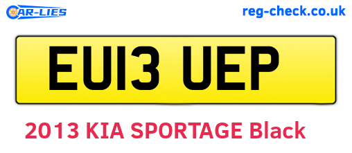 EU13UEP are the vehicle registration plates.
