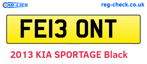 FE13ONT are the vehicle registration plates.