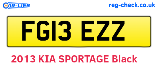 FG13EZZ are the vehicle registration plates.