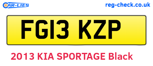FG13KZP are the vehicle registration plates.