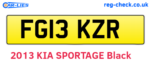FG13KZR are the vehicle registration plates.