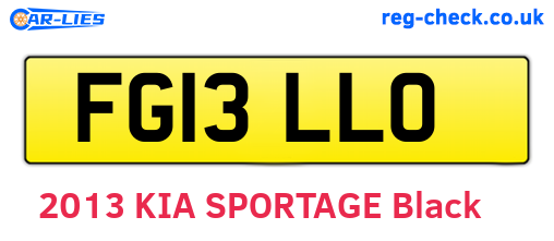 FG13LLO are the vehicle registration plates.
