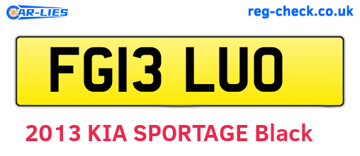 FG13LUO are the vehicle registration plates.