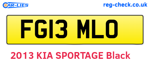 FG13MLO are the vehicle registration plates.