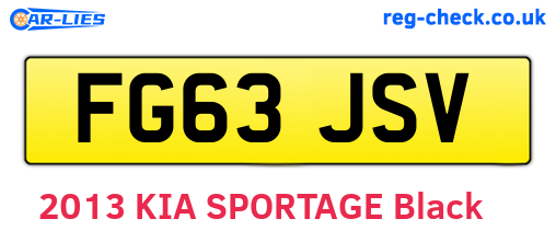 FG63JSV are the vehicle registration plates.
