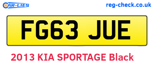 FG63JUE are the vehicle registration plates.