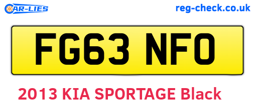 FG63NFO are the vehicle registration plates.