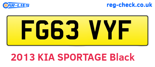 FG63VYF are the vehicle registration plates.