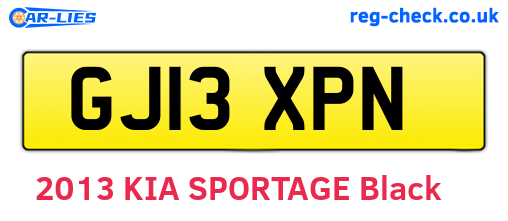 GJ13XPN are the vehicle registration plates.