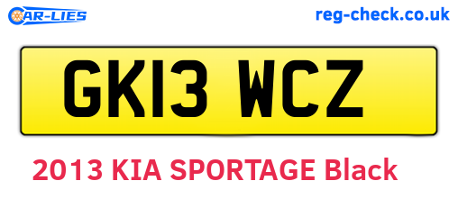 GK13WCZ are the vehicle registration plates.