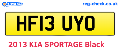 HF13UYO are the vehicle registration plates.