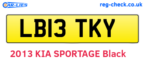 LB13TKY are the vehicle registration plates.