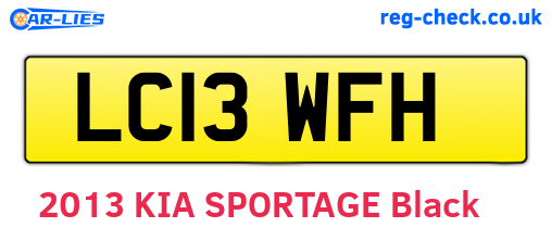 LC13WFH are the vehicle registration plates.