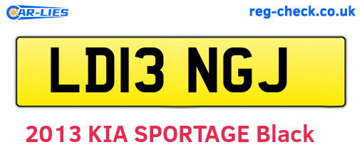 LD13NGJ are the vehicle registration plates.