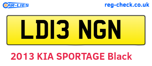 LD13NGN are the vehicle registration plates.