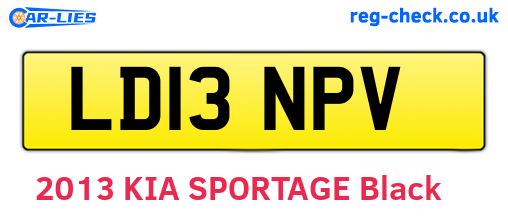 LD13NPV are the vehicle registration plates.