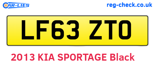 LF63ZTO are the vehicle registration plates.