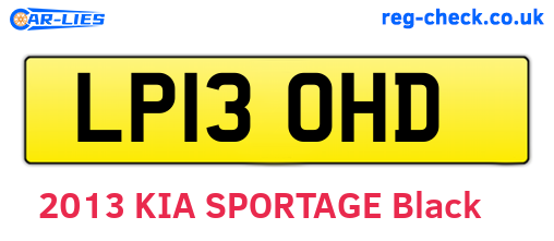 LP13OHD are the vehicle registration plates.