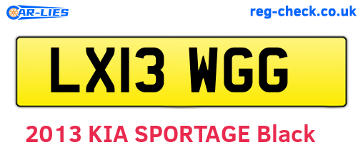 LX13WGG are the vehicle registration plates.