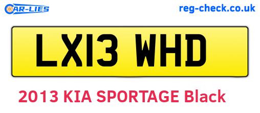 LX13WHD are the vehicle registration plates.