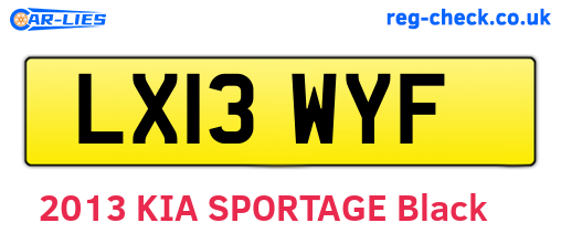 LX13WYF are the vehicle registration plates.