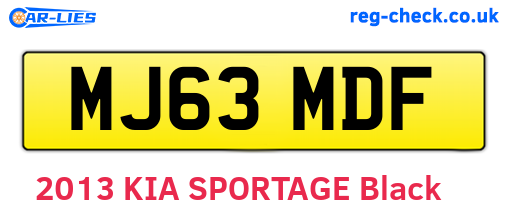 MJ63MDF are the vehicle registration plates.