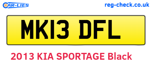 MK13DFL are the vehicle registration plates.