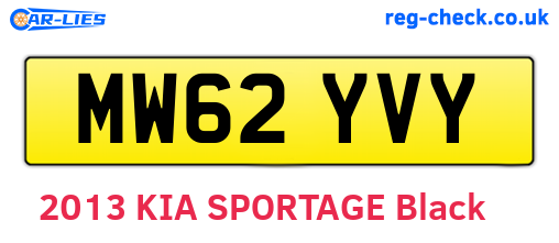 MW62YVY are the vehicle registration plates.