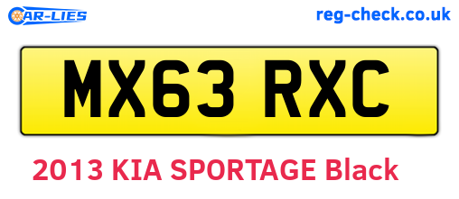 MX63RXC are the vehicle registration plates.