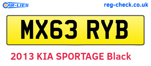 MX63RYB are the vehicle registration plates.