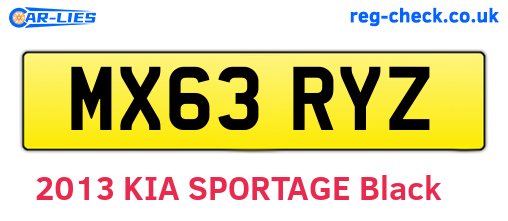 MX63RYZ are the vehicle registration plates.