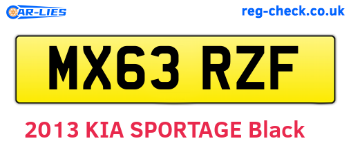 MX63RZF are the vehicle registration plates.