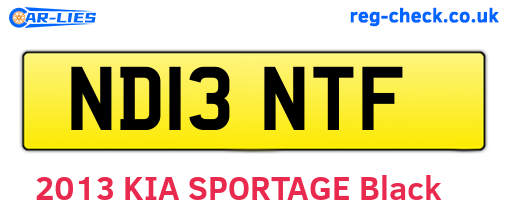 ND13NTF are the vehicle registration plates.