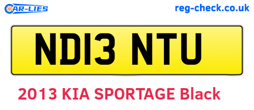 ND13NTU are the vehicle registration plates.