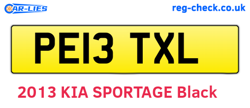 PE13TXL are the vehicle registration plates.