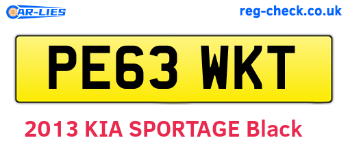 PE63WKT are the vehicle registration plates.