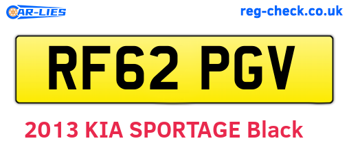 RF62PGV are the vehicle registration plates.