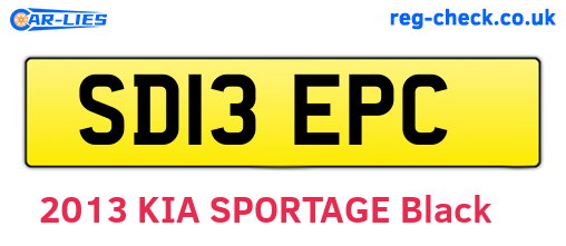 SD13EPC are the vehicle registration plates.