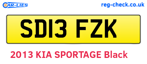 SD13FZK are the vehicle registration plates.