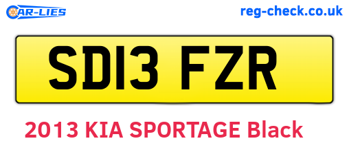 SD13FZR are the vehicle registration plates.