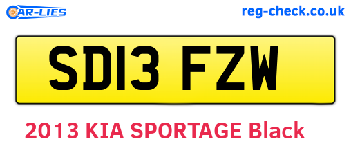 SD13FZW are the vehicle registration plates.