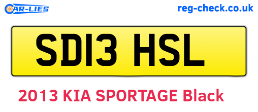 SD13HSL are the vehicle registration plates.