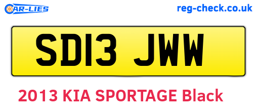 SD13JWW are the vehicle registration plates.