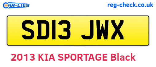 SD13JWX are the vehicle registration plates.