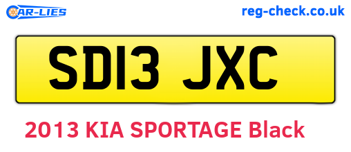 SD13JXC are the vehicle registration plates.