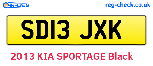 SD13JXK are the vehicle registration plates.