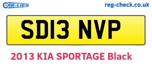 SD13NVP are the vehicle registration plates.