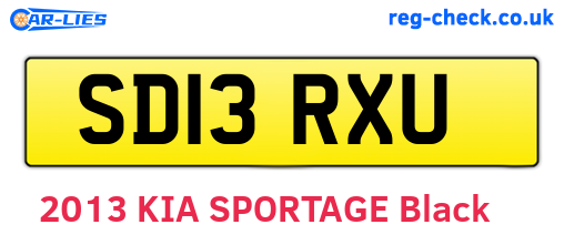 SD13RXU are the vehicle registration plates.