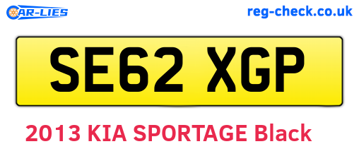 SE62XGP are the vehicle registration plates.